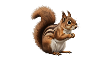 Adorable Chipmunk Sitting Fluffy Tail.