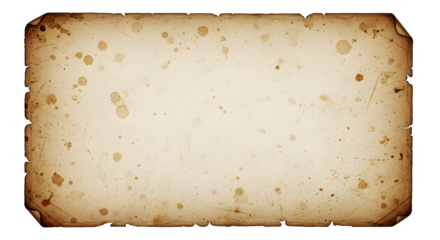 Aged paper texture with torn edges and stains.
