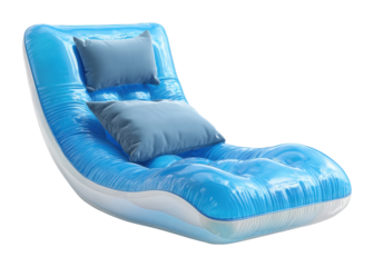 Floating lounge chair pool area furniture relaxation aesthetic isolated on transparent background