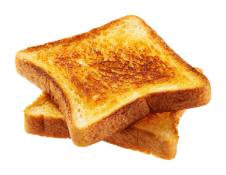 Golden toast preparation kitchen food home isolated on transparent background