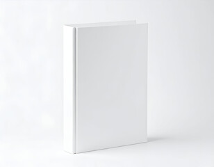 White Blank Book Mockup with Soft Shadow on White Background
