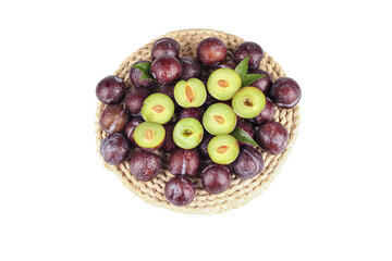 Fresh Purple Plums in Wicker Basket - Sichuan Phoenix Variety Stone Fruit