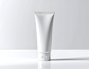 White Tube Packaging Mockup on White Background