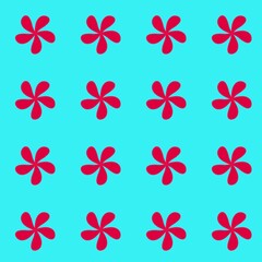 illustration red flower. Red flower seamless pattern. red flower icon with blue background.