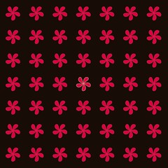 illustration red flower. Hand Drawn Flowers. Red flower seamless pattern. red flower icon with black background.