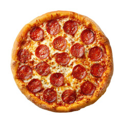 Delicious pepperoni pizza kitchen food isolated on transparent background