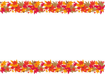 もみじの葉で描かれた上下のラインの背景