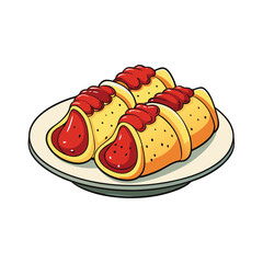 Delicious stuffed pasta shells with rich tomato sauce and melted cheese illustration