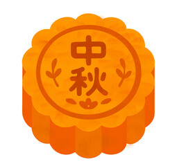 Illustration of a Mooncake for Mid-Autumn Festival