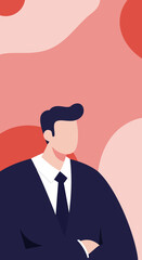 Professional businessman in a dark suit and tie, arms crossed, exuding confidence and leadership. Ideal for corporate, finance, or success concepts on an abstract background.