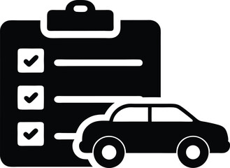 Obraz premium Car Maintenance Checklist Silhouette Vector, Automotive Service Icon