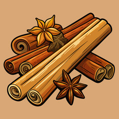 Cinnamon stock illustration