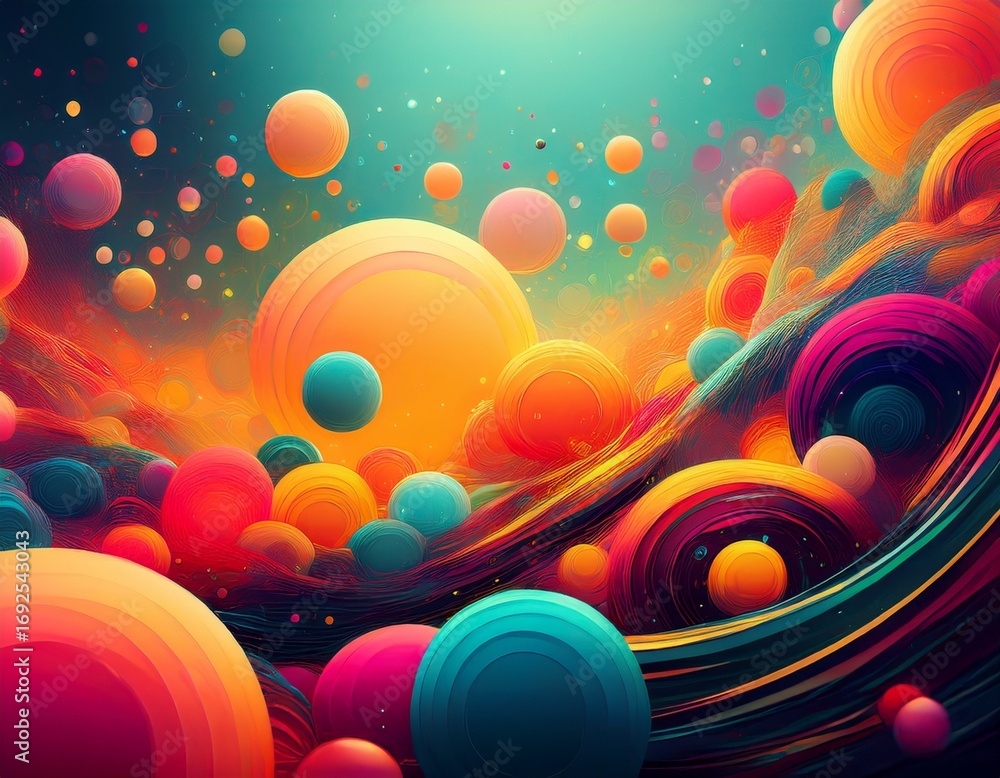 Poster abstract background with colorful bubbles