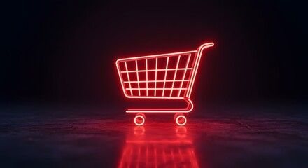 Online store logo in a red neon sign