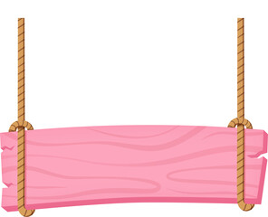 Pink Hanging Wooden Sign Illustration
