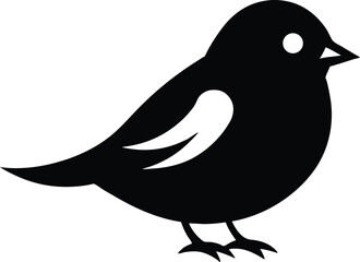 Obraz premium Cute Chickadee Bird Vector, Winter Songbird Silhouette Art