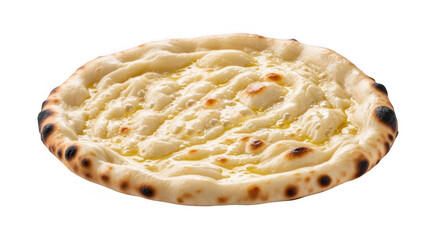 Freshly baked naan bread glistening with butter ready to be served, an Asian cuisine staple