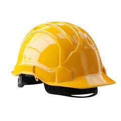 Fototapeta premium A bright yellow safety helmet, essential for construction and industrial workplaces, ensuring worker protection.