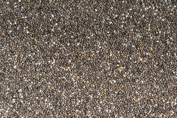 Background y close up de semilla de chia orgánica, textura Clara
