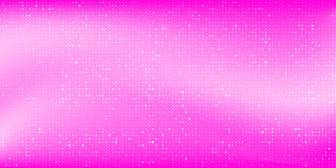 Shining pink purple disco party pattern background. Iridescent sequin mosaic texture. Abstract sparkling halftone wallpaper. Pop up comic glowing glitter backdrop. Retro vector design template