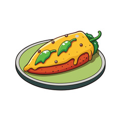 Authentic mexican chili relleno with melted cheese and rich red sauce served on a white plate