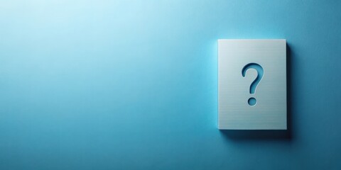 A Light Blue Block with a Question Mark Cutout on a Matching Background Presents a Simple Yet Striking Visual of Inquiry and Uncertainty