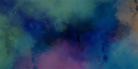 Abstract colorful watercolor background featuring clouds and a light blue sky with dark smoke and water texture. weather, space, fog, black, motion, cloud, night, nature, color, backgrounds, white, 3d