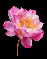 Obraz premium Pink Lotus Flower on White Background