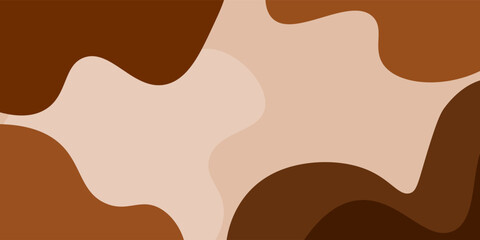 Simple abstract background with doodle shape and line art in chocolates background. Wallpaper design for social media posts. Paper background in minimal trendy flat style with copy space for text.