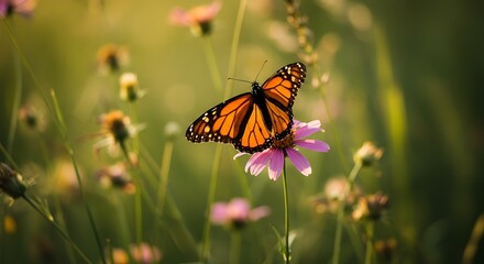 Obraz premium Monarch butterfly on flower