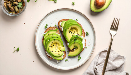 Green salad with avocado, cucumber, and some tomatoes