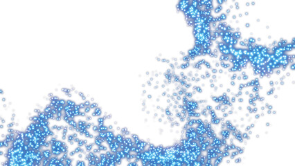 Blue glowing particles swirling and moving on a transparent background, perfect for digital compositing and adding a touch of magic