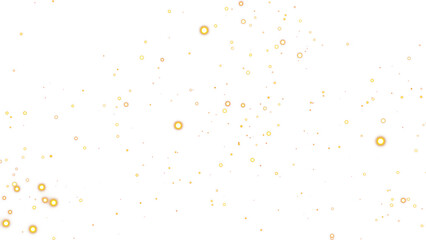 Golden glowing glimmer particles falling on a transparent background, isolated