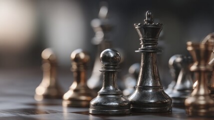 Chess pieces board