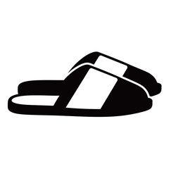 black and white silhouette of slippers vector on white background