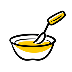 Baking Spoon With Bowl hand drawing icon for web and graphic design