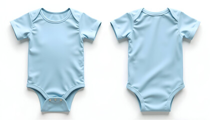 Baby Bodysuit Clothing Mockup Light Blue Onesie for Infant Apparel