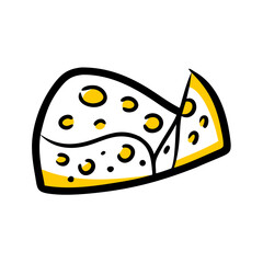 Cheese hand drawing icon for web and graphic design