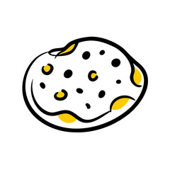 Chocolate Chip Cookie hand drawing icon for web and graphic design