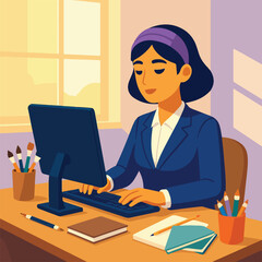 Creative Woman Working on Project for International Women's Day