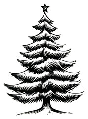 Obraz premium PNG Christmas tree art illustration.