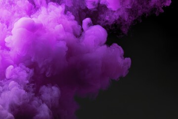 Fototapeta premium Vivid Purple Smoke on Dark Background - Abstract Art.