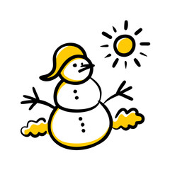 Day Snow hand drawing icon for web and graphic design