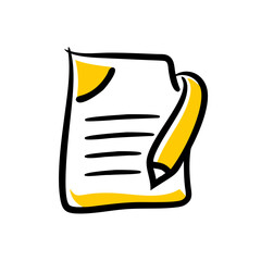 Document hand drawing icon for web and graphic design
