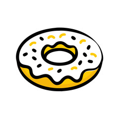 Doughnut Sweet Fried Snack hand drawing icon for web and graphic design