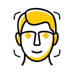 Face Scan hand drawing icon for web and graphic design