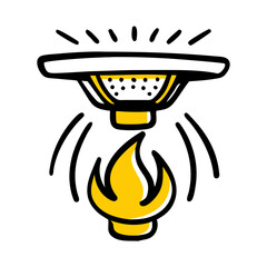 Fire Sprinkler hand drawing icon for web and graphic design
