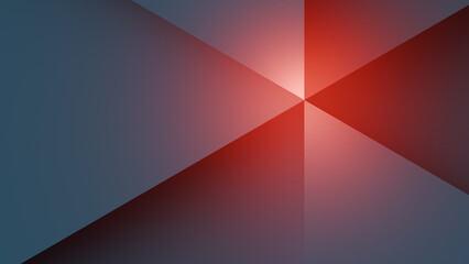 Dynamic geometric pattern in red and gray creates visual interest through contrasting shapes and lighting effects