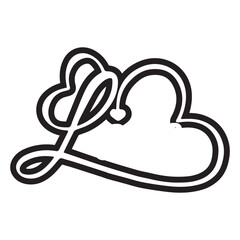 Romantic cloud heart with love lettering.