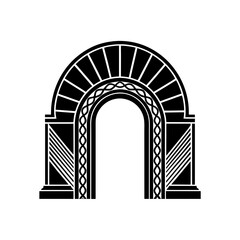 Fototapeta premium art deco archway curved lines geometric ornament